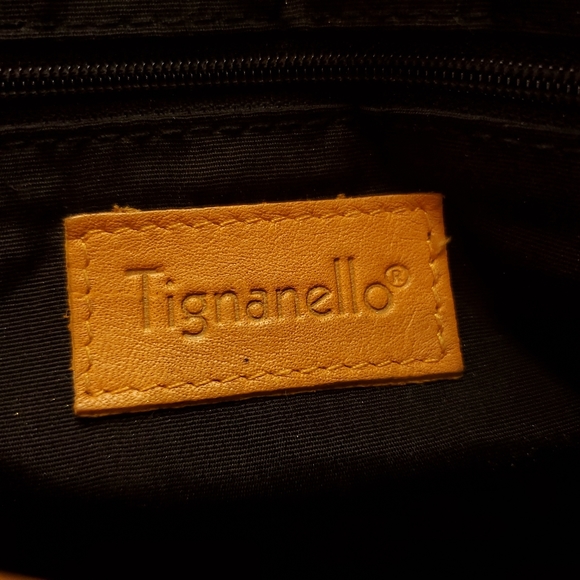 Tignanello Goldenrod Leather Double Strap Handbag - Picture 7 of 15